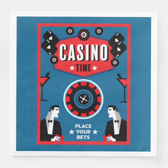 Kasino Spel Poker Roulette  Pappersservett (Framsida)