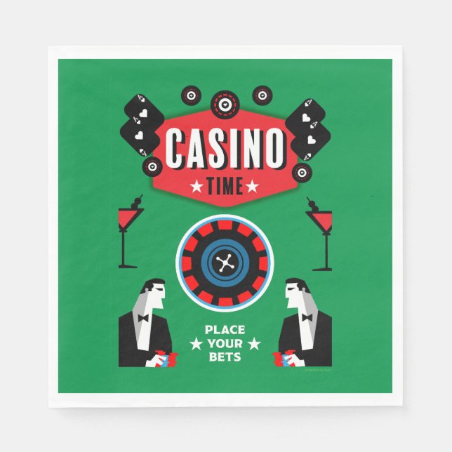 Kasino Spel Poker Roulette  Pappersservett (Framsidan)