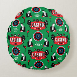 Kasino Spel Poker Roulette Rund Kudde