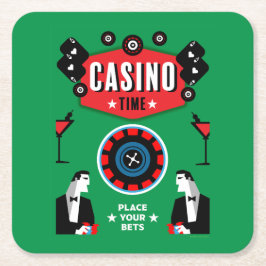 Kasino Spel Poker Roulette Underlägg Papper Kvadrat