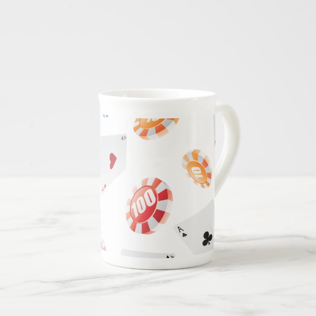 Kasino, spel tillbehörsmönster benporslin mugg (Framsida höger)