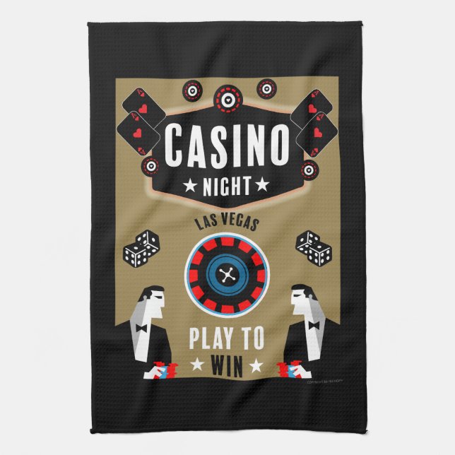 Kasino Spelande Poker Roulette Kökshandduk (Vertikal)