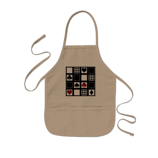 Kasino spelar kort kostym hearts kor klubbs sp barnförkläde (Framsidan)