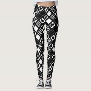 Kasino spelar kort kostym hearts kor klubbs sp leggings