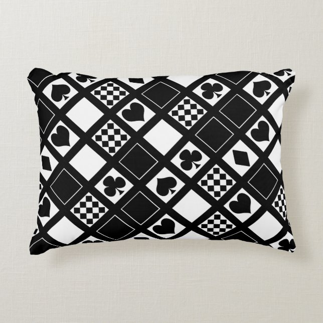 Kasino spelar kort kostym hearts kor klubbs sp prydnadskudde (Framsidan)