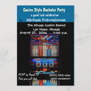 Kasino Spelautomat Svärmningsparty Inbjudningar