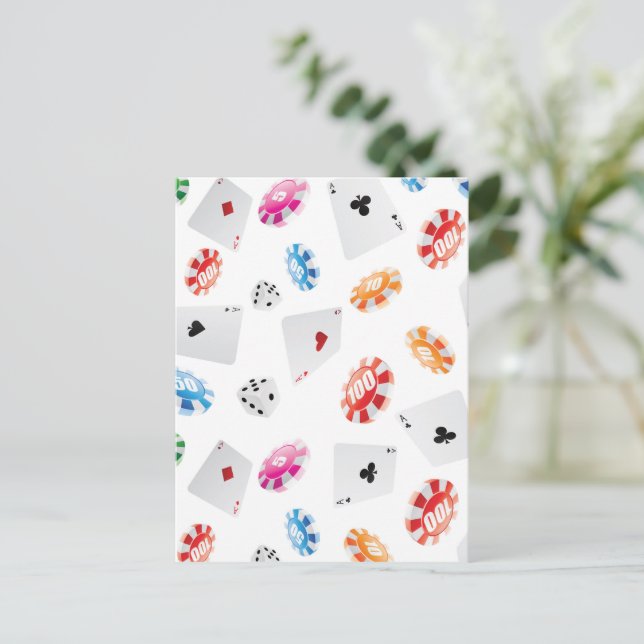 Kasino, speltillbehör mönster vykort (Stående Fram)