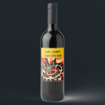 Kasino temafest vinflaska etikett<br><div class="desc">Personliga etiketter för kasinotema vin eller mousserande vin. Färgglad design.</div>