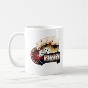 kasino, vegas, poker, spel, vuxen kaffemugg