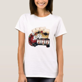 kasino, vegas, poker, spel, vuxen t shirt