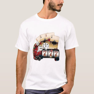 kasino, vegas, poker, spel, vuxen t shirt