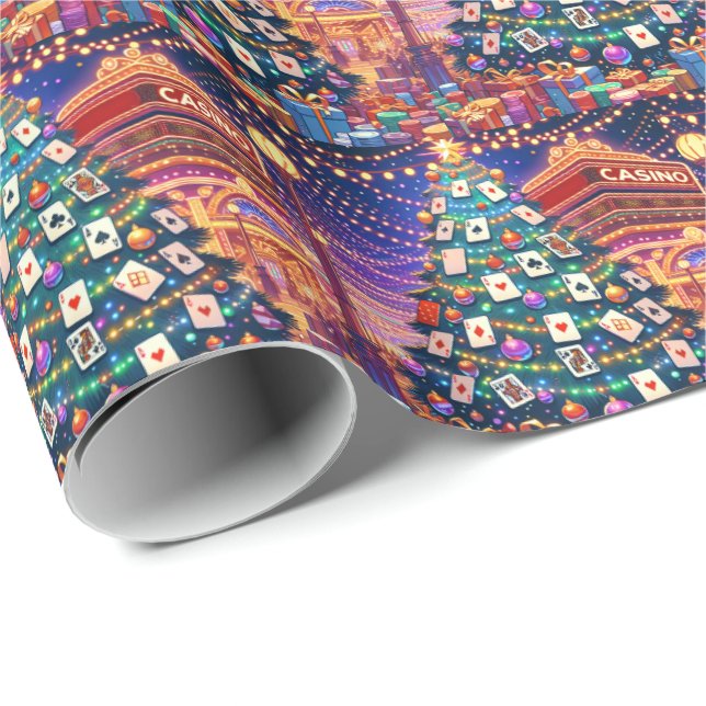 Kasinokort Bord Chip Julgran med kort Presentpapper (Rullad Hörn)