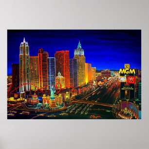 Kasinon för CBjork Las Vegas Cityscapehotell Poster