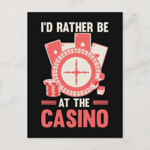 Kasinospelare Rolig Poker Roulette älskare Vykort