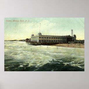 Kasinot Asbury parkerar NJ 1910 Poster