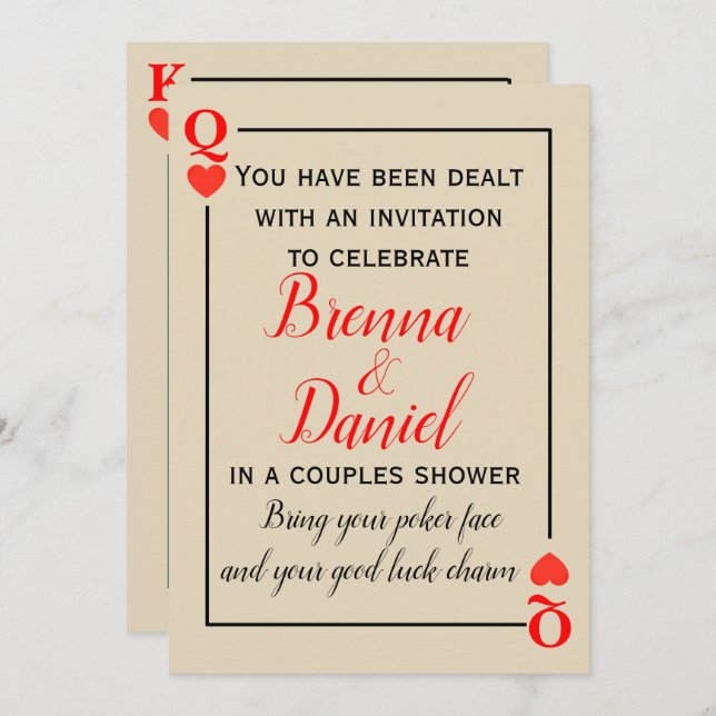 Kasinotema Inbjudningar (Fram/baksida)