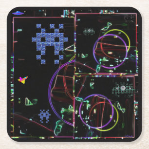 Kaskad av elektroniska spel underlägg papper kvadrat