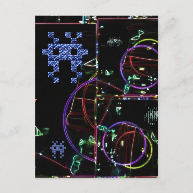 Kaskad av elektroniska spel vykort (Framsida)