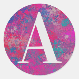 Kaskad av Färg Red, Rosa och Blues Runt Klistermärke