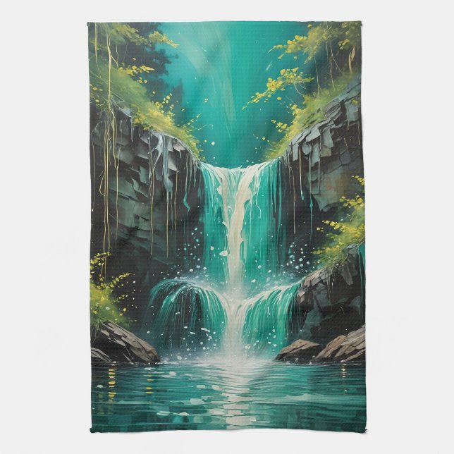 Kaskad av serenitet kökshandduk (Vertikal)