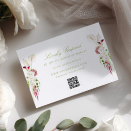 Kaskad blomsterbukett Bröllops QR-kod OSA Kort