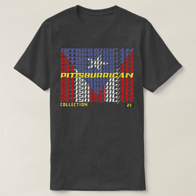 Kaskad text 3 i Pittsburrican Collection T Shirt (Design framsida)