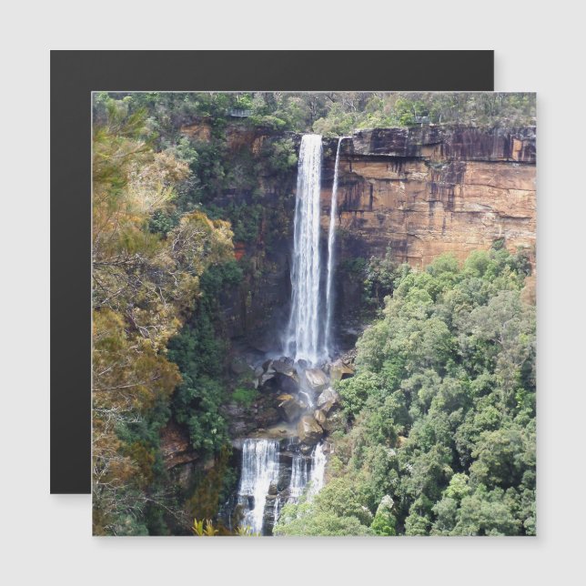 Kaskad vid Fitzroy Falls Magnetic Card (Fram/baksida)