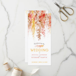 Kaskadande rödvinsviner, vattenfärg i bröllop program