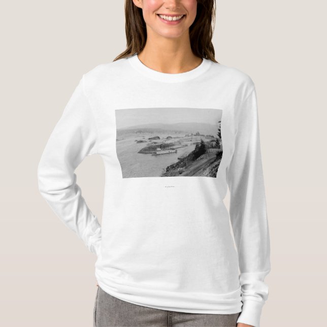 Kaskaden låser på Columbiaet River fotograferar T-shirt (Framsida)