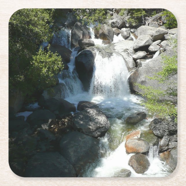Kaskadfallen i Yosemite nationalpark Underlägg Papper Kvadrat (Framsidan)