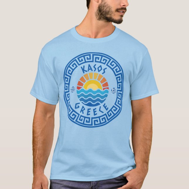Kasos Island, Grekland - Light Blue Manar T Shirt (Framsida)