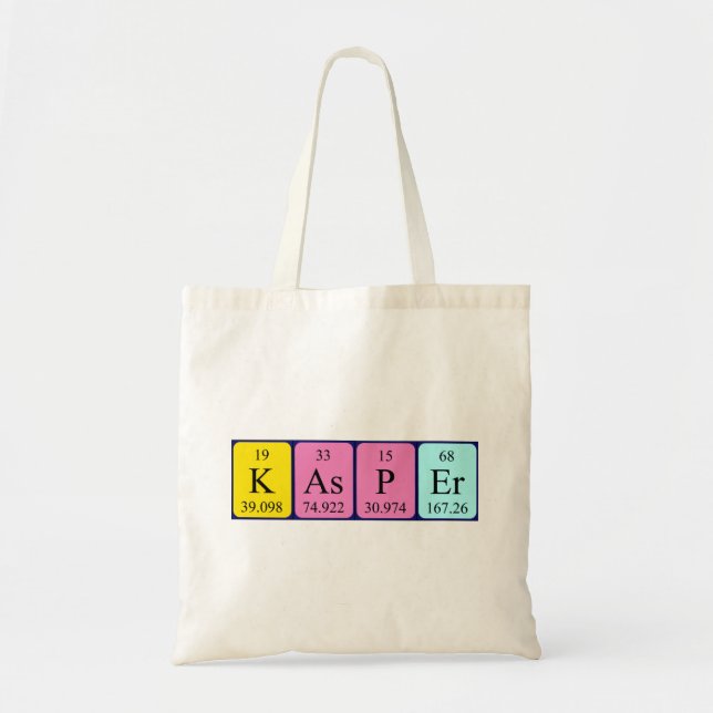 Kasper periodisk bord namn tote bag tygkasse (Framsidan)