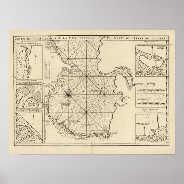 Kaspiska havet och Asien Poster (Framsidan)