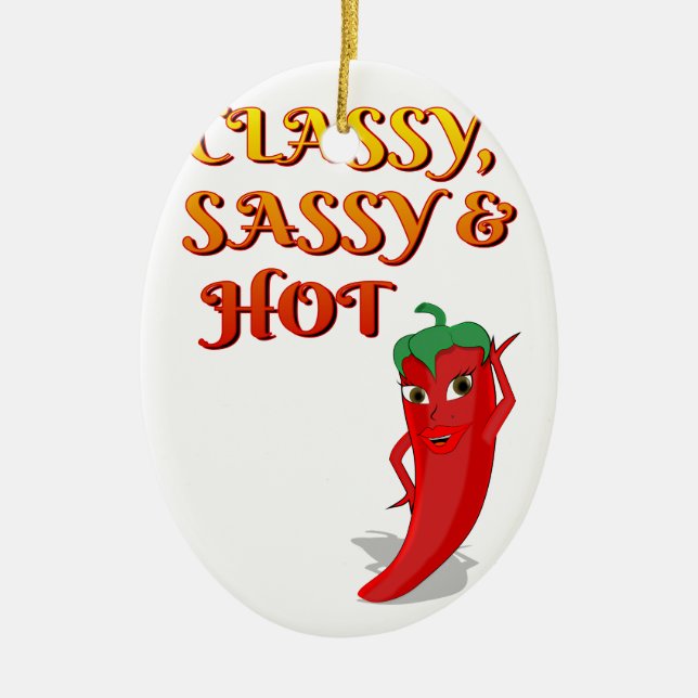 Kassaanalys och Hett pepper Diva Julgransprydnad Keramik (Framsidan)