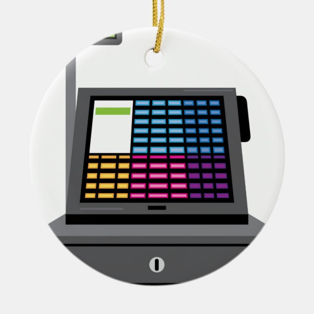 Kassaapparathandlagskärm Julgransprydnad Keramik (Framsidan)