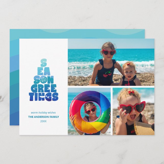 Kassahav och Hälsning Julkort (Fram/baksida)