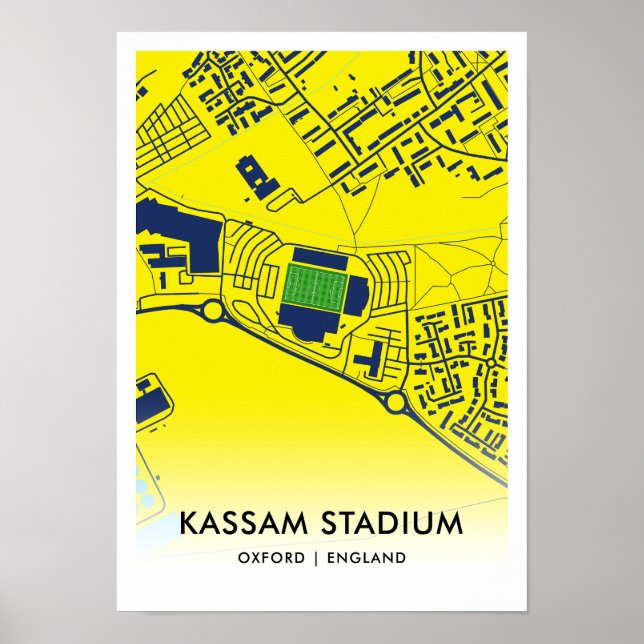Kassam Stadium Stadium Karta - Oxford United Poster (Framsidan)