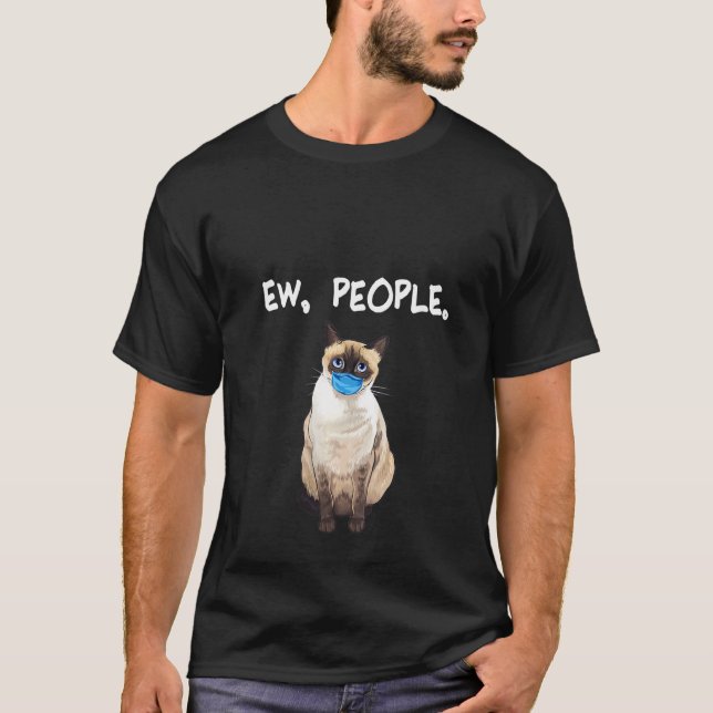 Kassan för Siamese Ew-människor som föder Ansikte T Shirt (Framsida)