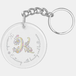 Kassandra monogram K namn och nyckelring
