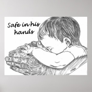 Kassaskåp i hans original- konstverk för händer av poster