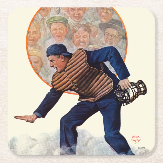 Kassaskåp på plätera underlägg papper kvadrat (Framsidan)