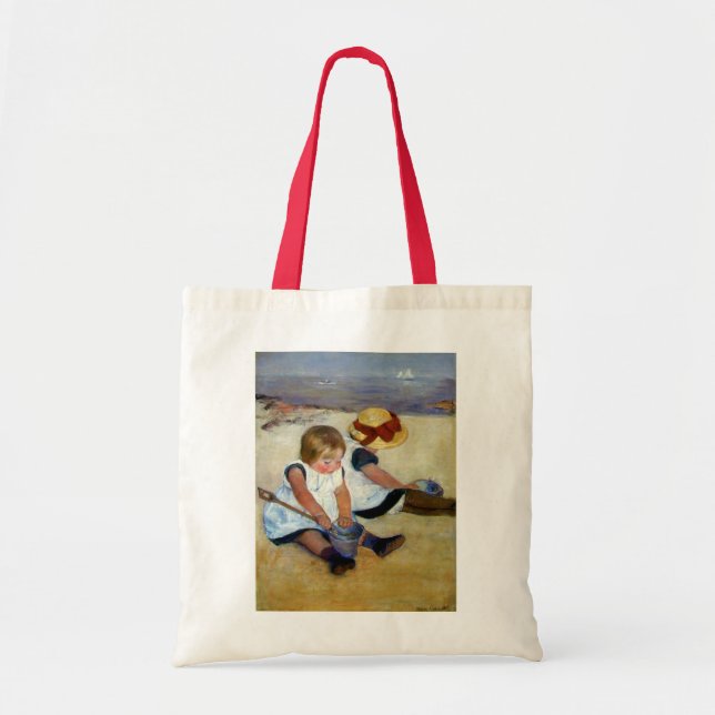 Kassatens barn på stranden - bag tygkasse (Framsidan)