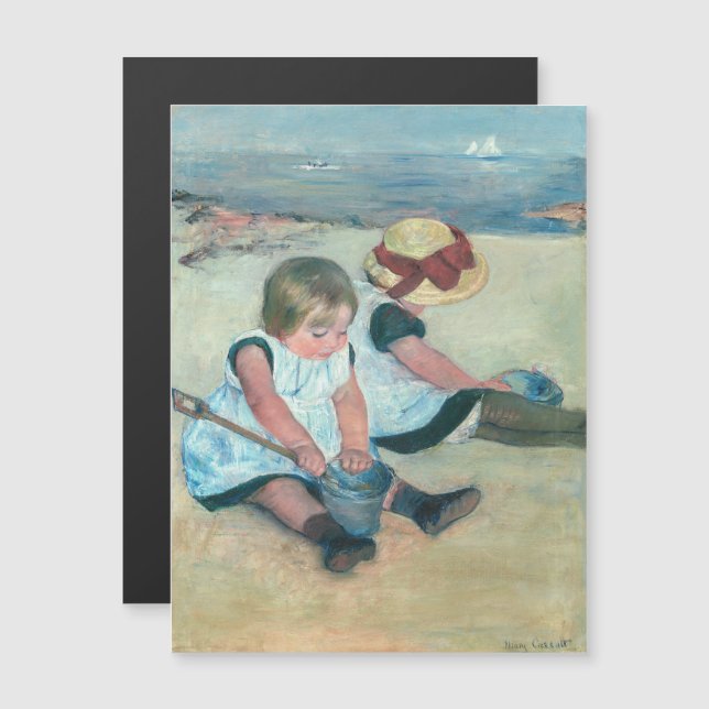 Kassatt - Barn som spelar på bockens magnetkort (Fram/baksida)