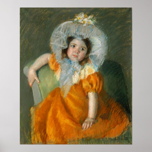 Kassatt - Margot In Orange Dress Poster (Framsidan)