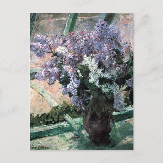 Kassatts "Lilacs in a Window" Vykort (Framsida)