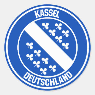 Kassel Round Emblem Runt Klistermärke