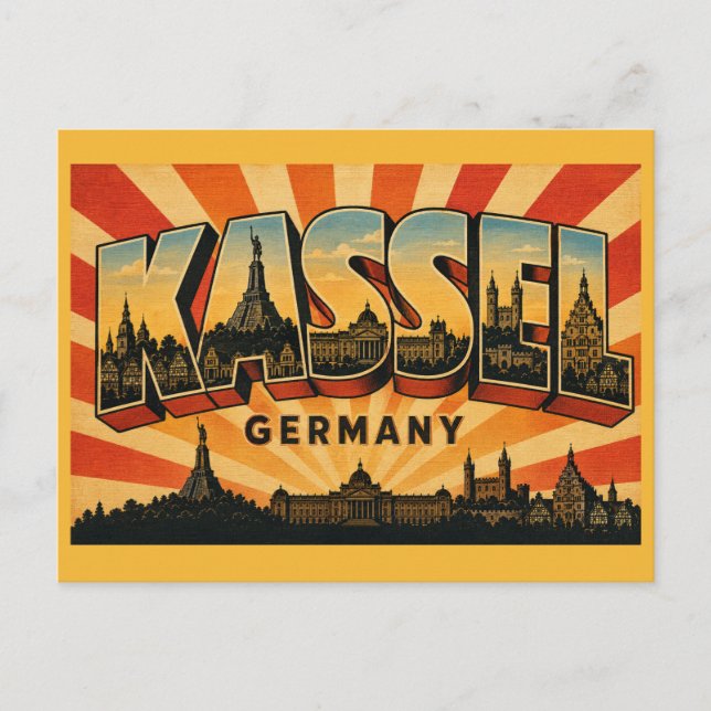 Kassel Tyskland Herculesmonumentet Vykort (Framsida)