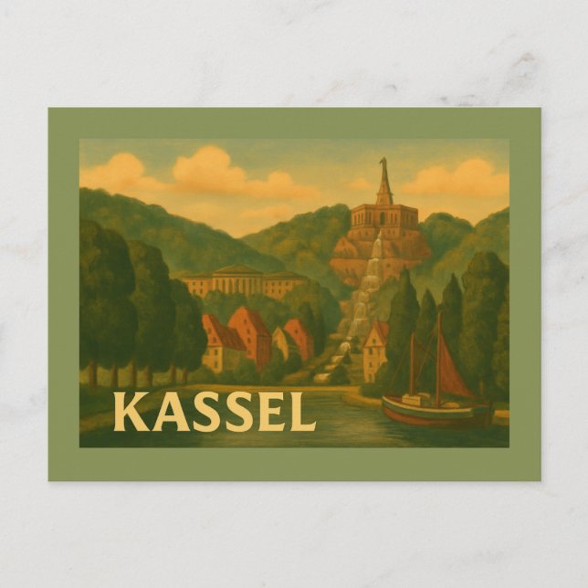 Kassel Tyskland Stad Konst Vykort (Framsida)
