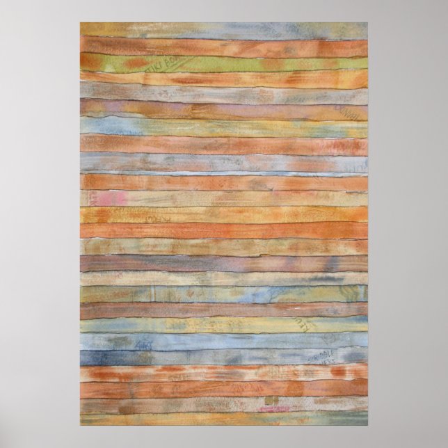 Kasserad stapel av skrivbord, vattenfärg poster (Framsidan)