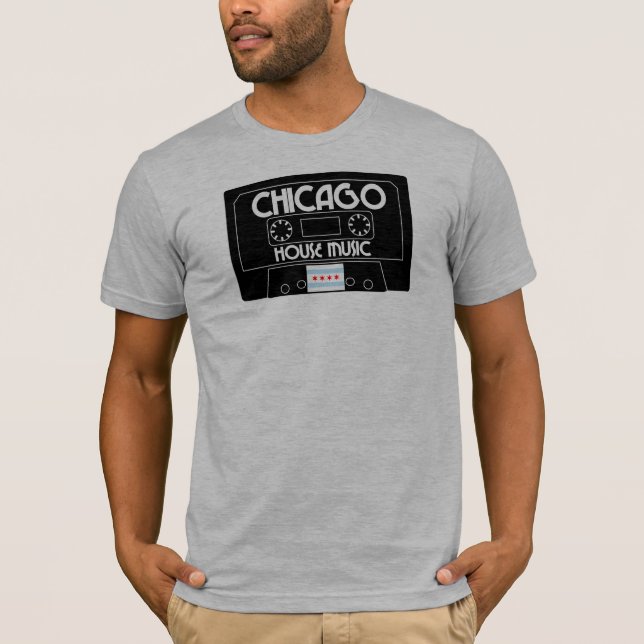 Kassett | Chicago House Music | Chicago Flagga Tee Shirt (Framsida)